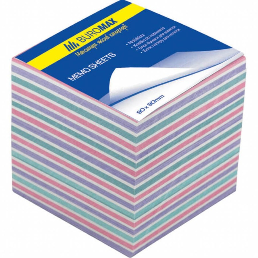 Папір для нотаток Buromax Zebra 90х90х70мм., unglued (BM.2269)