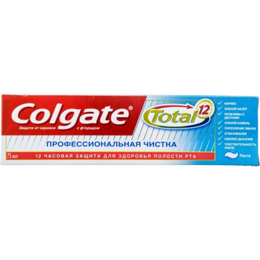Зубна паста Colgate Total 12 Профессиональная чистка 75 мл (6920354816895)