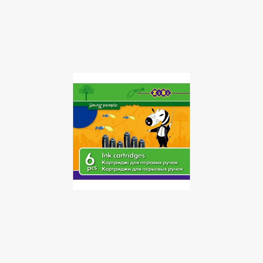 Чорнило для пір'яних ручок ZiBi capsules blue, 6шт (ZB.2272-01)