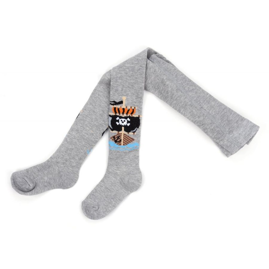 Колготки дитячі BNM з піратським кораблем (M0C0301-1020-86B-gray)