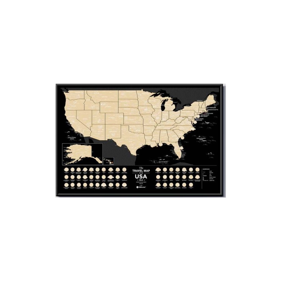 Скретч карта 1DEA.me Travel Map USA Black (13028)