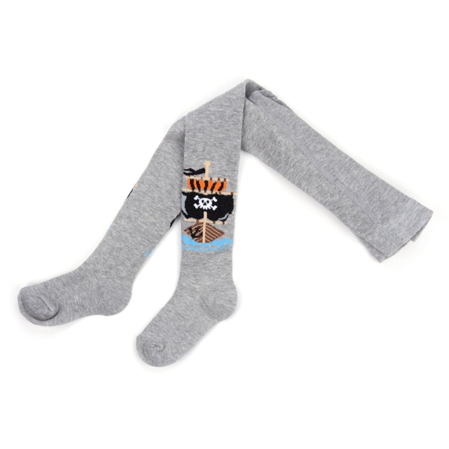 Колготки дитячі BNM з піратським кораблем (M0C0301-1020-98B-gray)