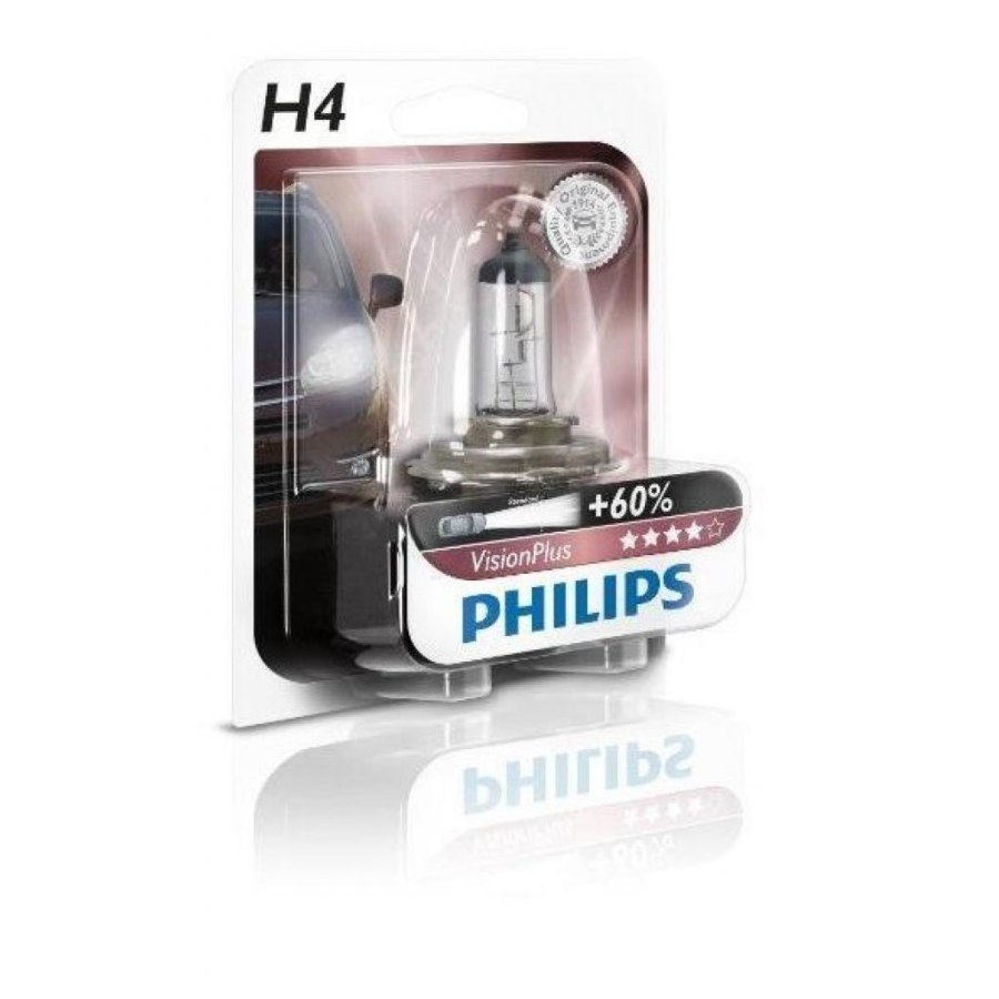 Автолампа Philips H4 VisionPlus, 1шт (12342VPB1)