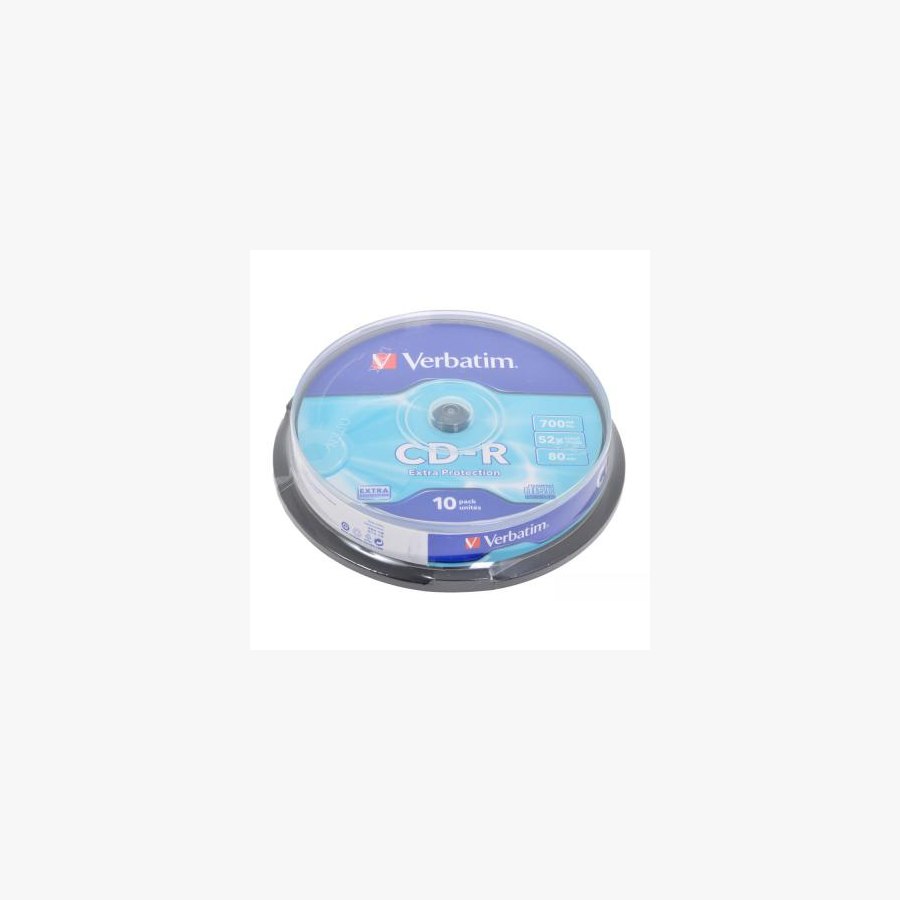 Диск CD Verbatim CD-R 700Mb 52x Cake box 10шт Extra (43437)