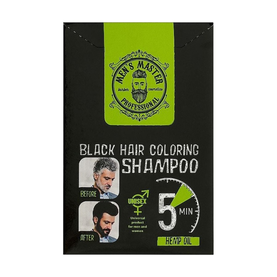 Відтінковий шампунь Men's Master Master Black Hair Coloring Shampoo Для камуфлювання сивини 10 х 25 мл (3800010528344)