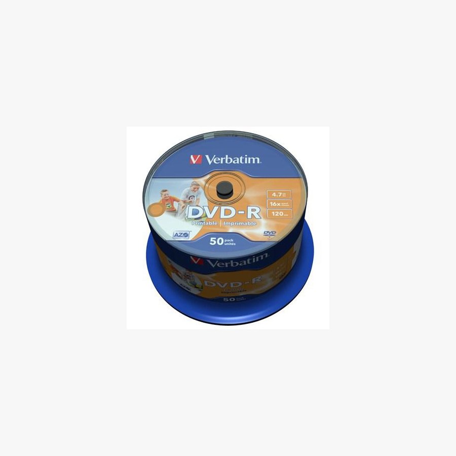 Диск DVD Verbatim 4.7Gb 16X CakeBox 50шт AZO Print (43533)