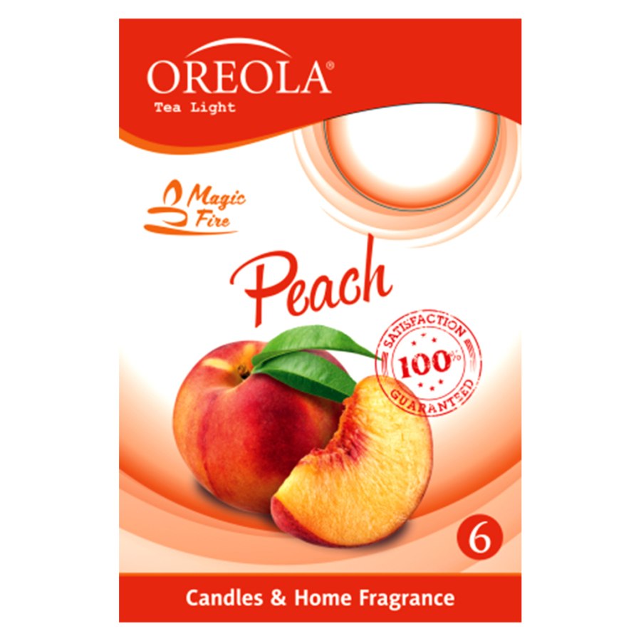 Ароматична свічка Oreola Персик 6 шт (5908252829156)