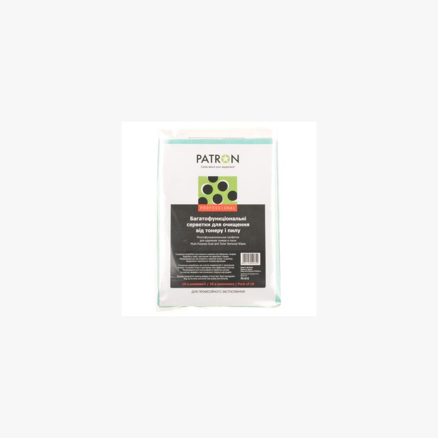 Серветки Patron Multi-Purpose Dust and Toner Removal Wipes, 10psc (F5-015)