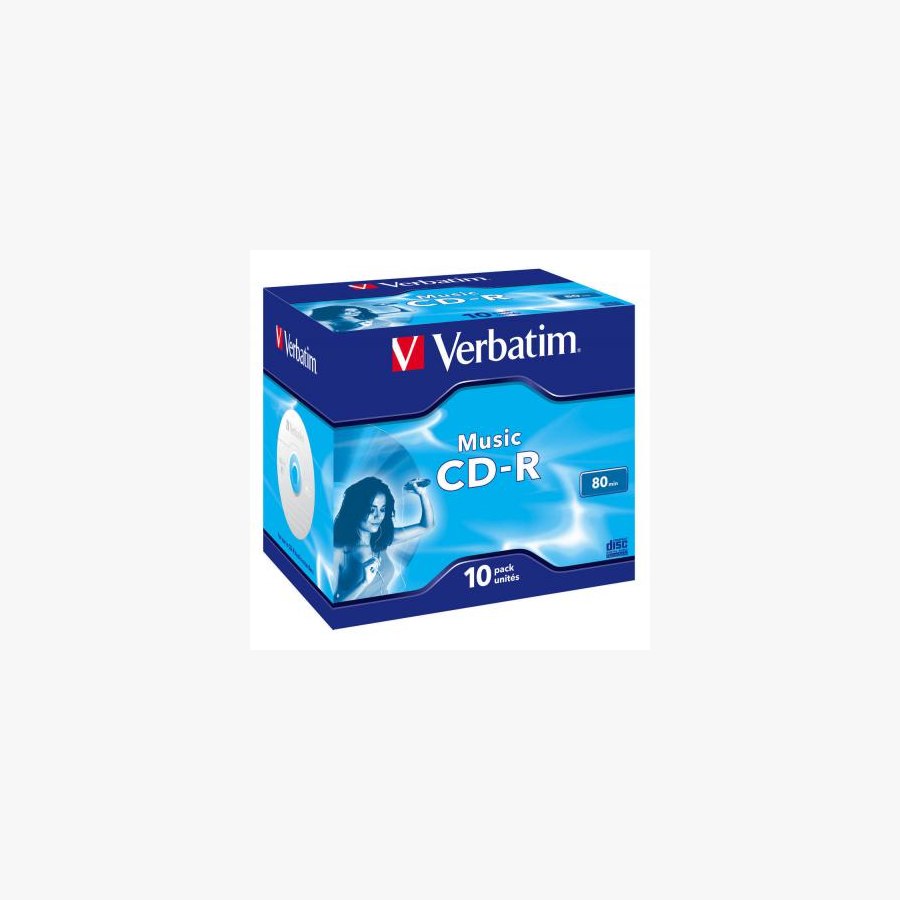 Диск CD Verbatim CD-R 700Mb 16x Jewel Case 10 Pack Music (43365)