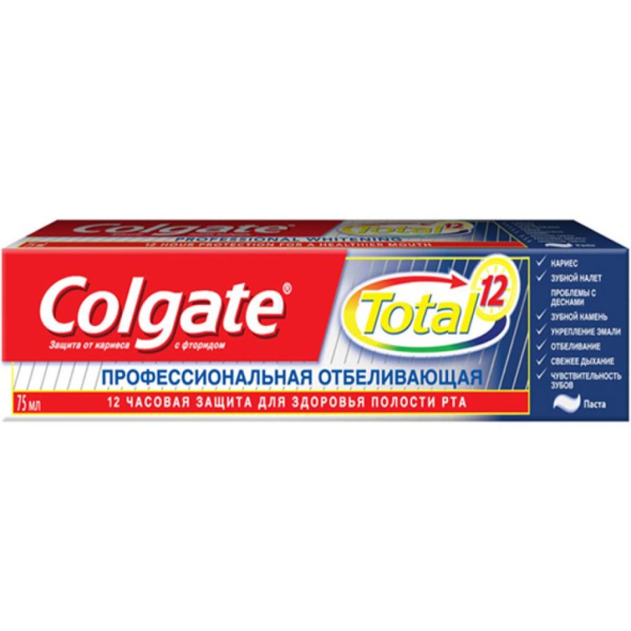 Зубна паста Colgate Total 12 Профессиональная Отбеливающая 75 мл (6920354817021)