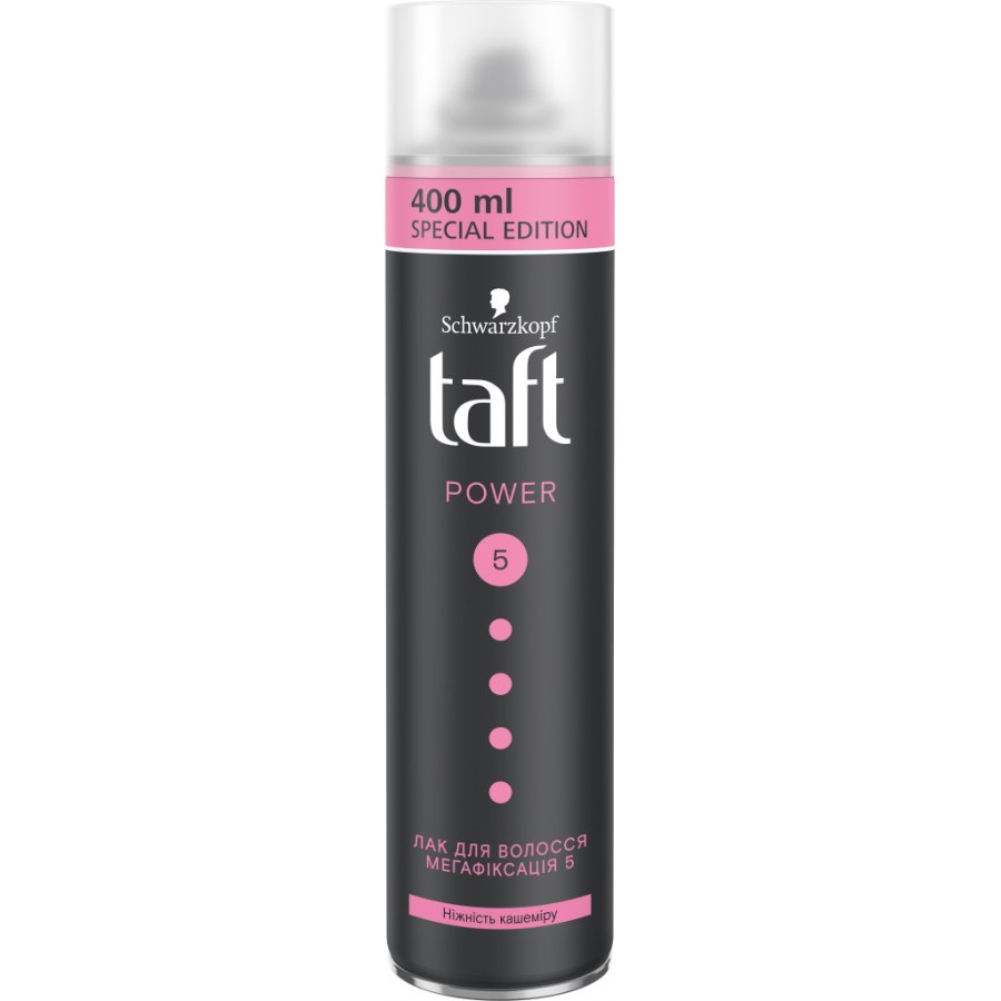 Лак для волосся Taft Power Ніжність кашеміру Мегафіксація 5 400 мл (4015001003451)