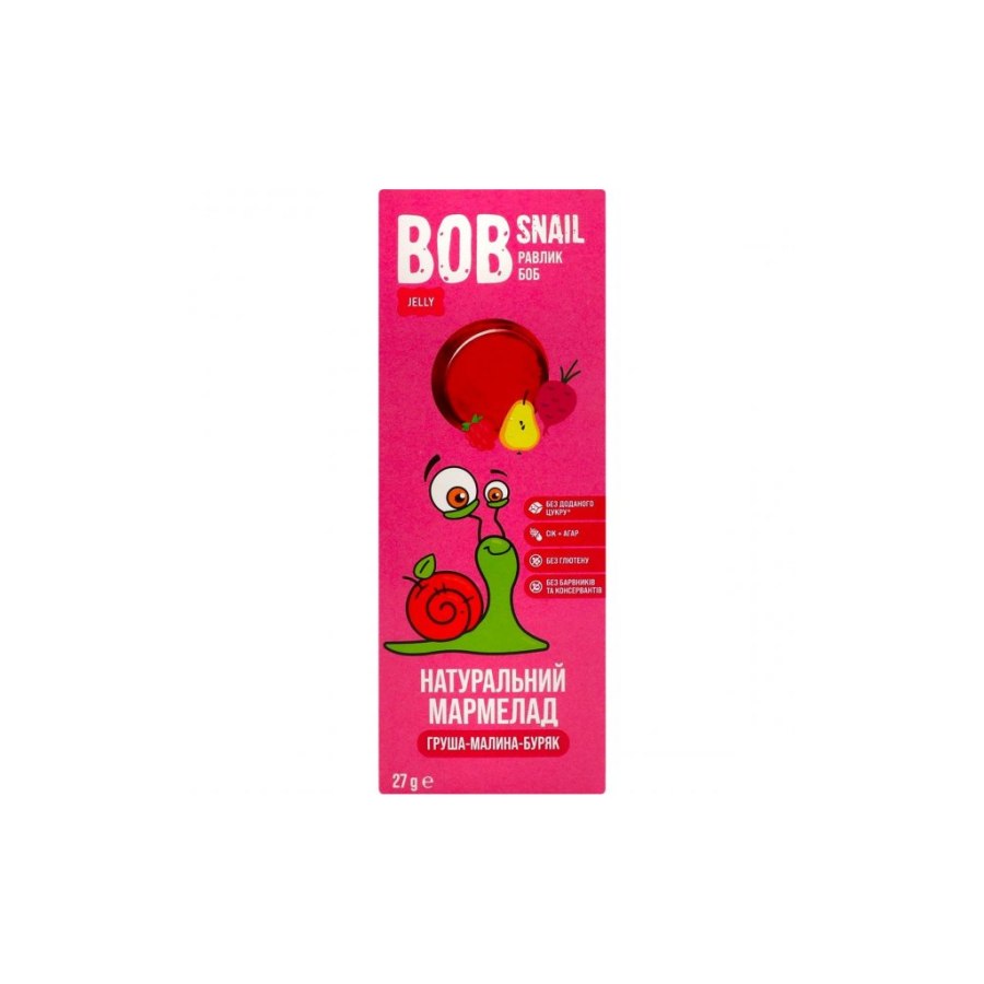 Мармелад Bob Snail груша-малина-буряк 27 г (4820219344216)