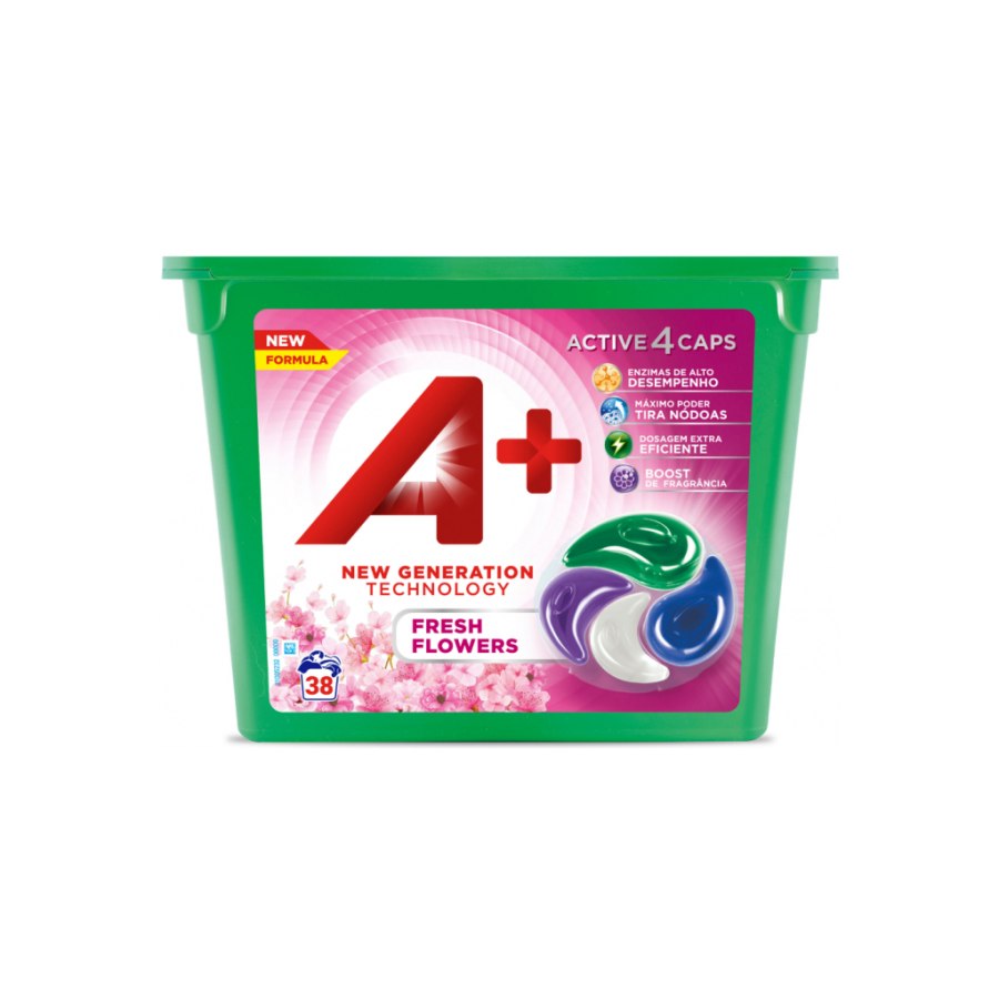 Капсули для прання A+ Fresh Flowers 4 в 1 38 шт. (8435495818410/8435495836513)