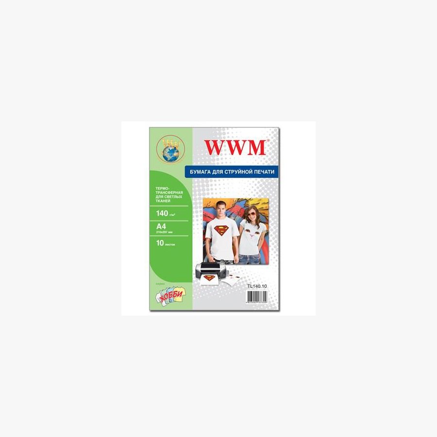 Фотопапір WWM A4 Termotransfers/White (TL140.10)