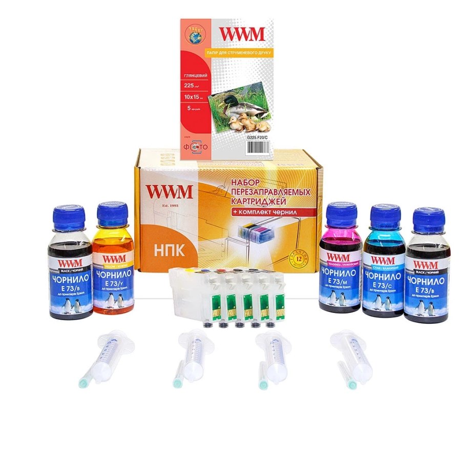 Комплект перезаправних картриджів WWM Epson C110/Office T30/TX510FN (RC.T073H)