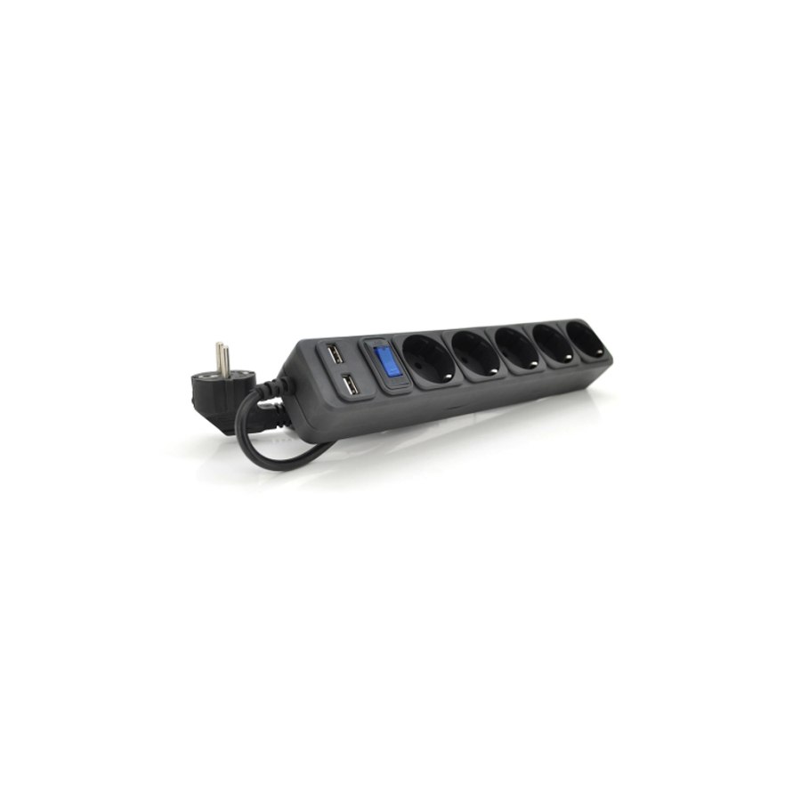 Мережевий фільтр живлення Merlion 5 розеток, 1,8 м + 2*USB (B518U)