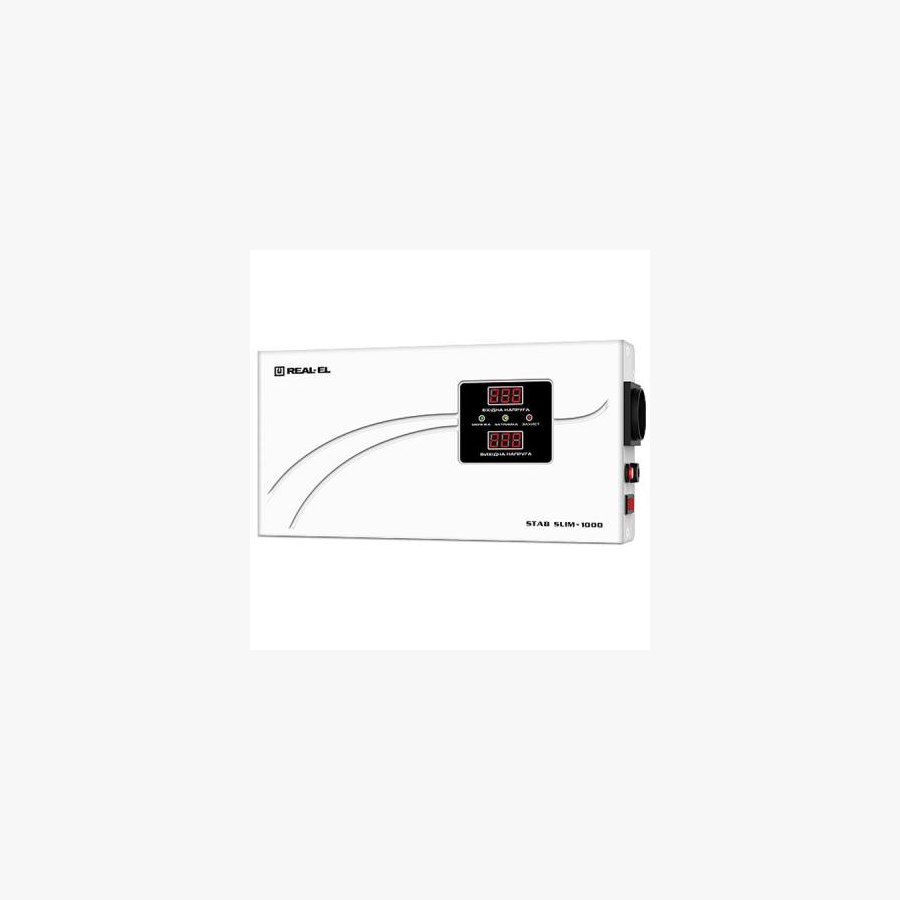 Стабілізатор напруги REAL-EL STAB SLIM-1000, white (EL122400007)
