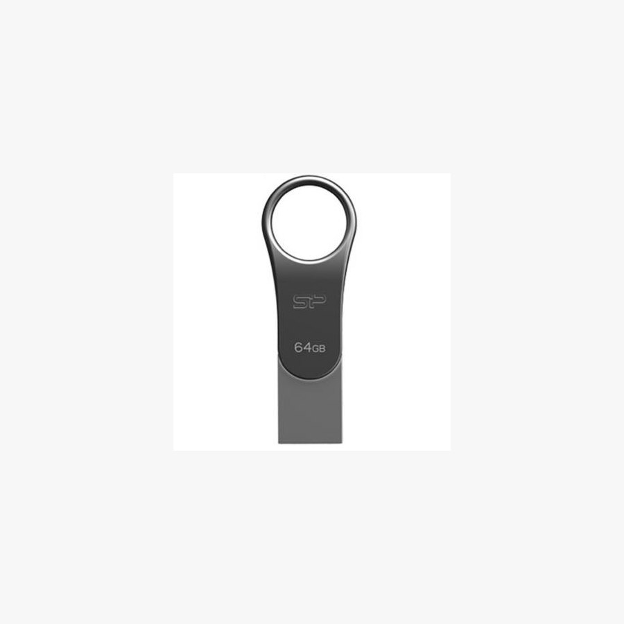 USB флеш накопичувач Silicon Power 64GB Mobile C80 Silver USB 3.2 (SP064GBUC3C80V1S)