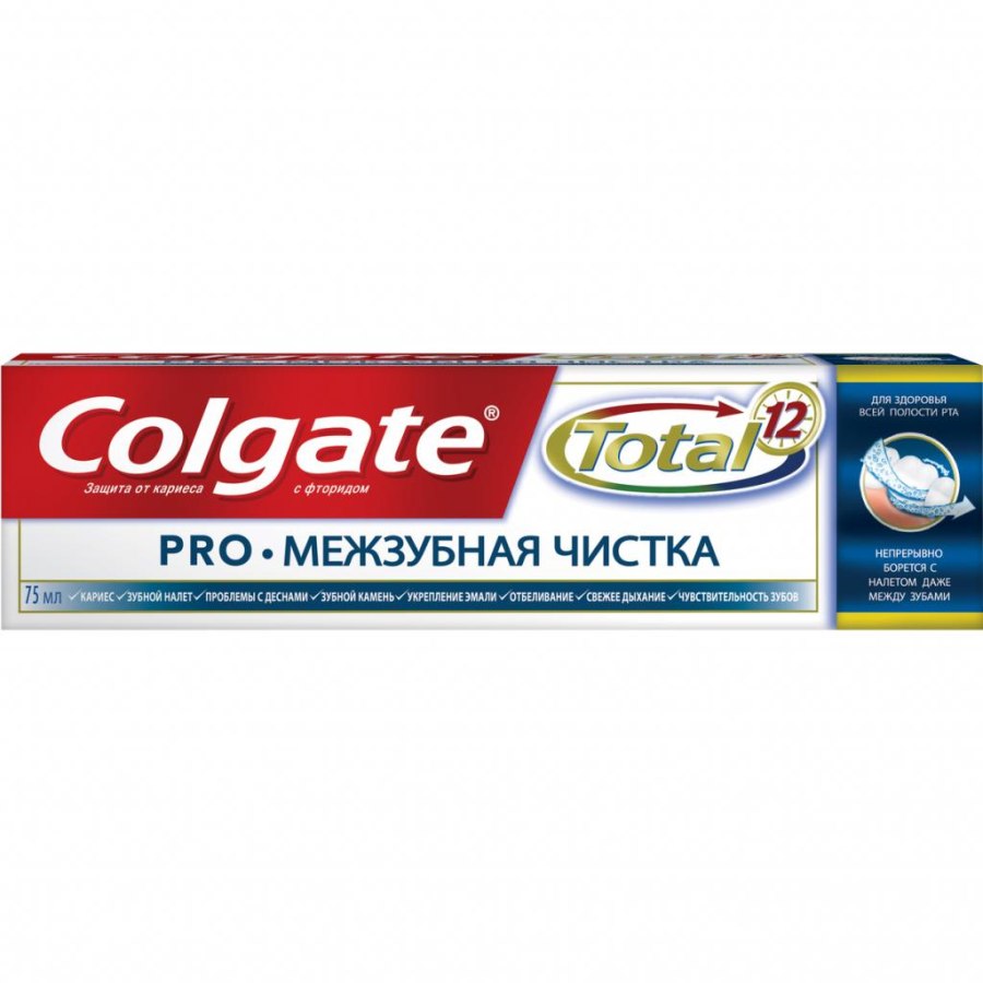 Зубна паста Colgate Total 12 Pro-Межзубная чистка 75 мл (6920354813085)