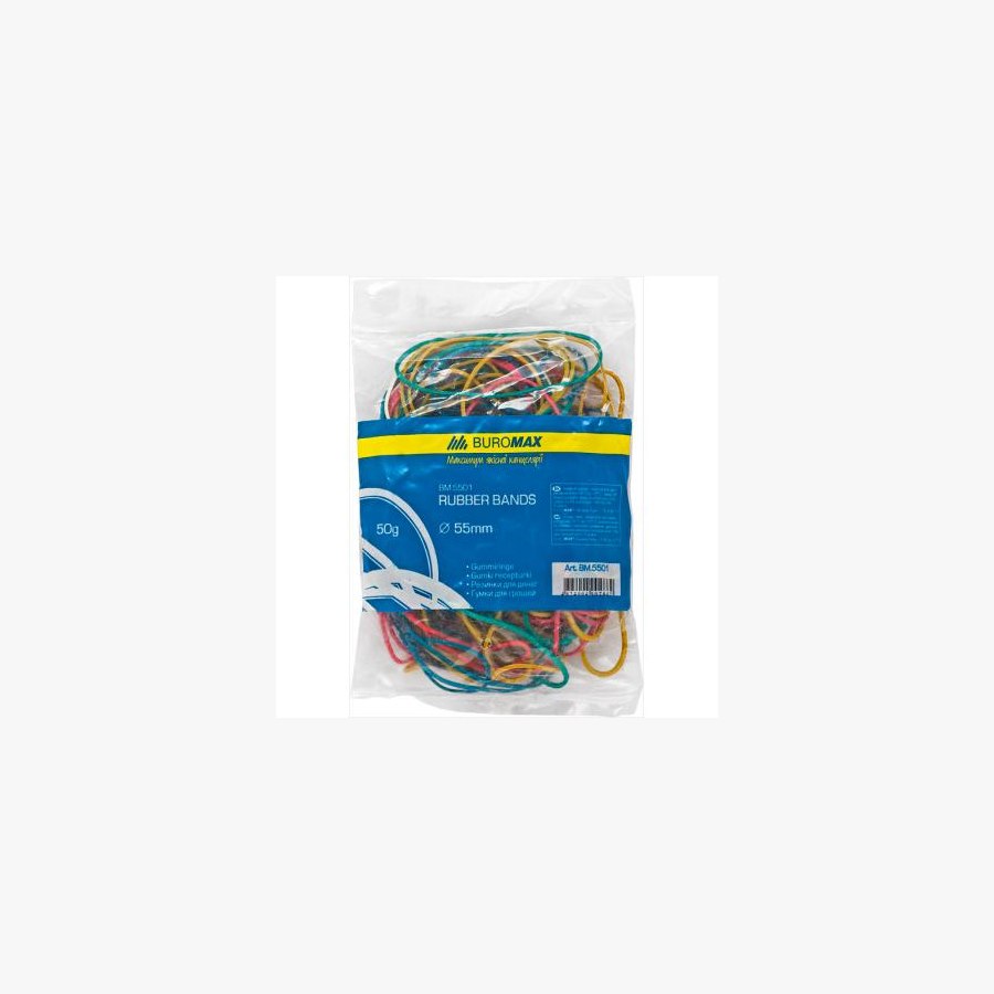 Резинки для грошей Buromax JOBMAX assorted colors, 50г (BM.5501)