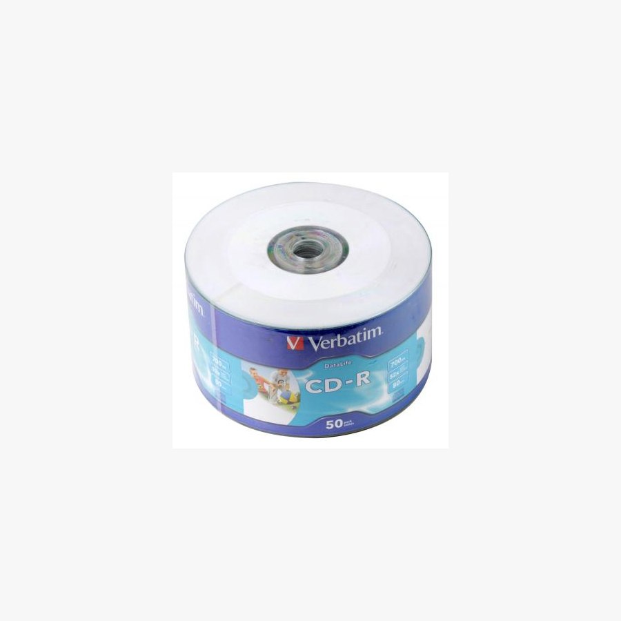 Диск CD Verbatim CD-R 700Mb 52x WrapTape Extra PRINTABLE (43794)