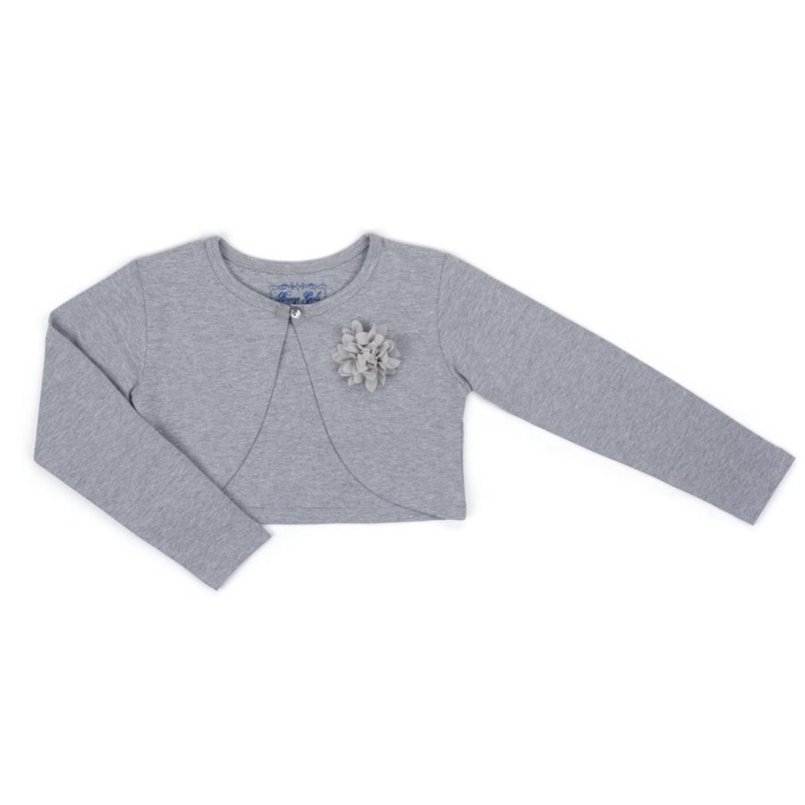 Болеро дитяче Breeze з квіткою (6712-152G-gray)