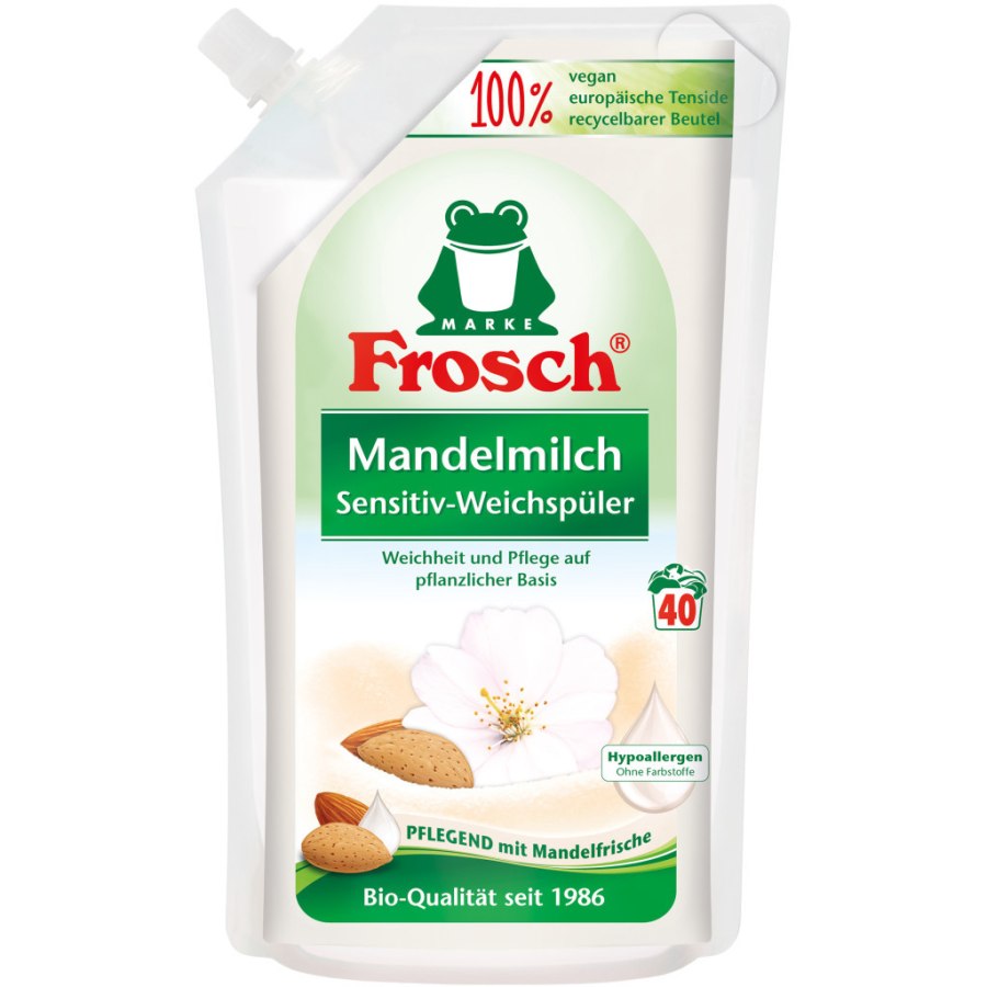 Кондиціонер для білизни Frosch Мигдальне Молочко 1 л (4001499193255/4001499957536)