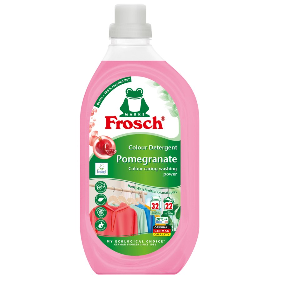 Гель для прання Frosch Гранат Для кольорової білизни 1.5 л (4009175941190/4009175963475)