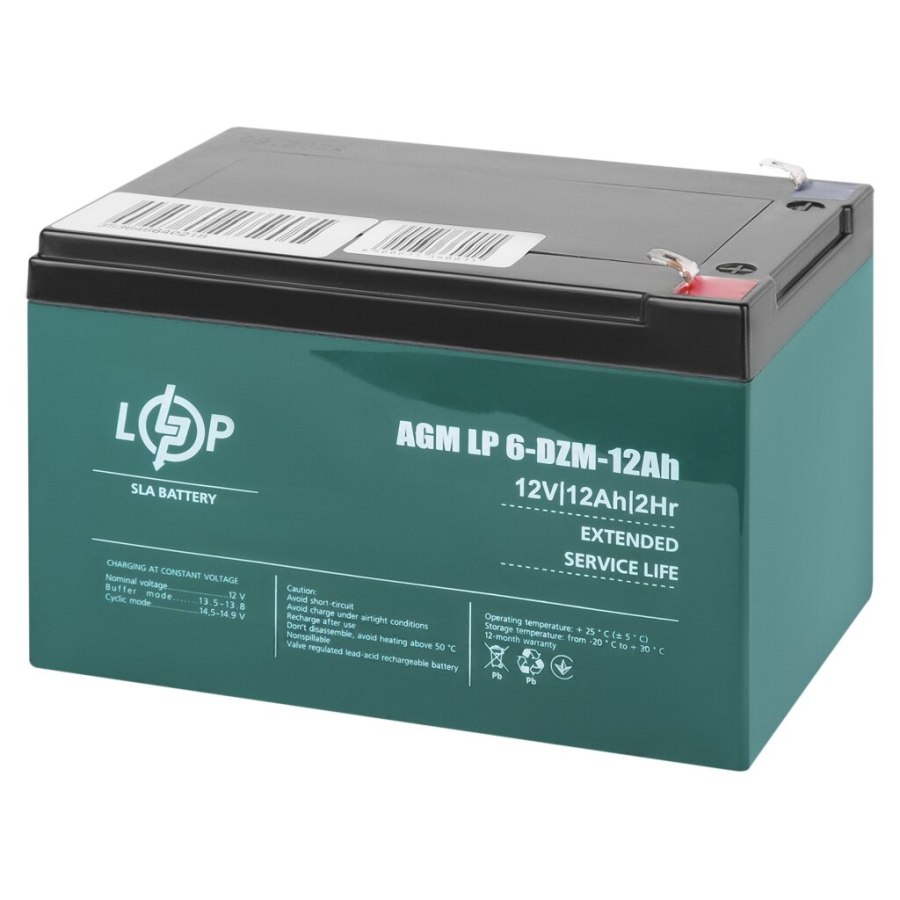 Батарея до ДБЖ LogicPower 12В 12 Ач (6-DZM-12) (3536)
