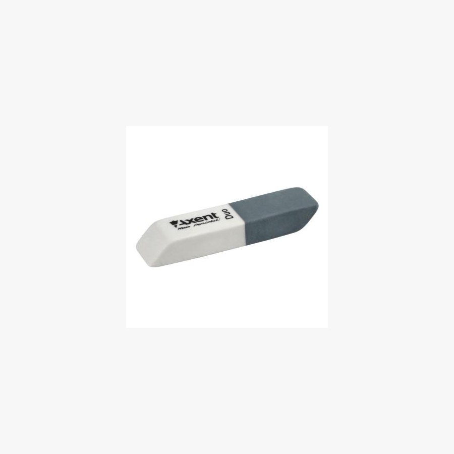 Гумка Axent soft Duo, white-grey (display) (1185-А)