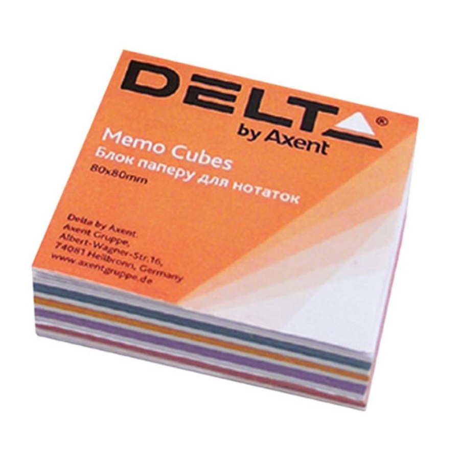 Папір для нотаток Delta by Axent "MIX" 80Х80Х20мм, glued (D8012)
