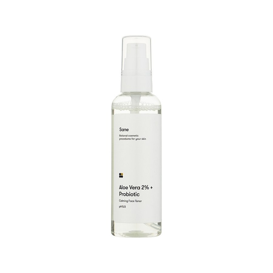 Тонік для обличчя Sane Aloe Vera 2% + Probiotic Calming Face Toner Заспокійливий 100 мл (4820266830533)
