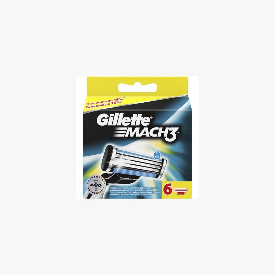 Змінні касети Gillette Mach3, 6 шт (7702018408832)