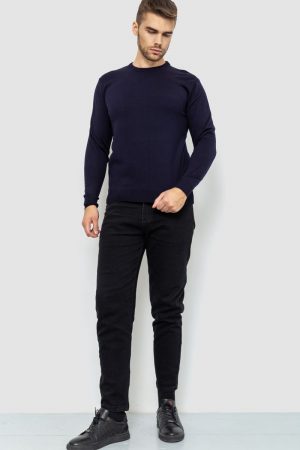 Светр чоловічий однотонний, колір темно-синій, 161R1770-1