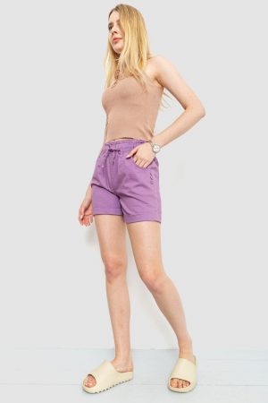 Шорти жіночі з манжетом, колір світло-фіолетовий, 214R650