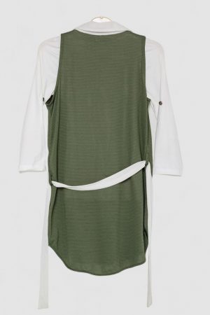 Кардиган в комплекті з лонгслів для дівчаток, колір хакі, 247R0565