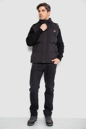 Жилетка чоловіча демісезонна, колір чорний, 244R99007