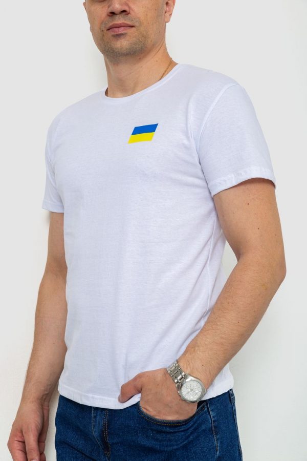 Футболка чоловіча патріотична, колір білий, 226R040 - Зображення 3