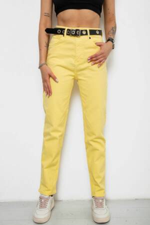 Джинси жіночі, колір жовтий, 182R00308