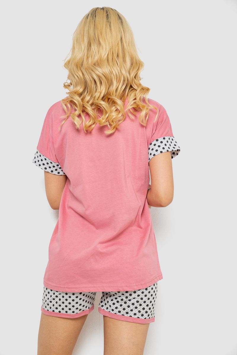 Піжама жіноча з принтом, колір пудровий, 243R3049 - Зображення 4