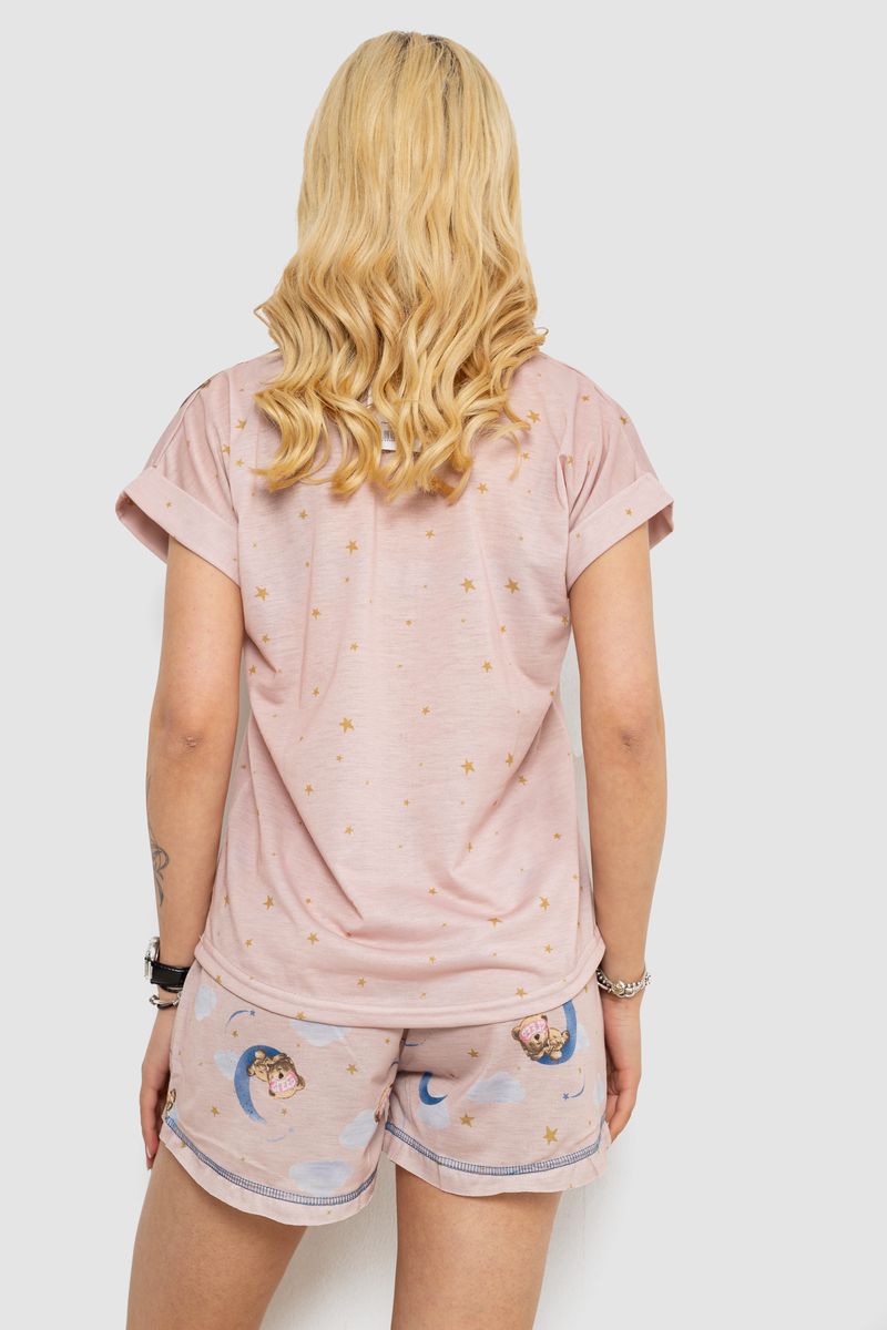 Піжама жіноча з принтом, колір бежевий, 243R004-P20 - Зображення 4