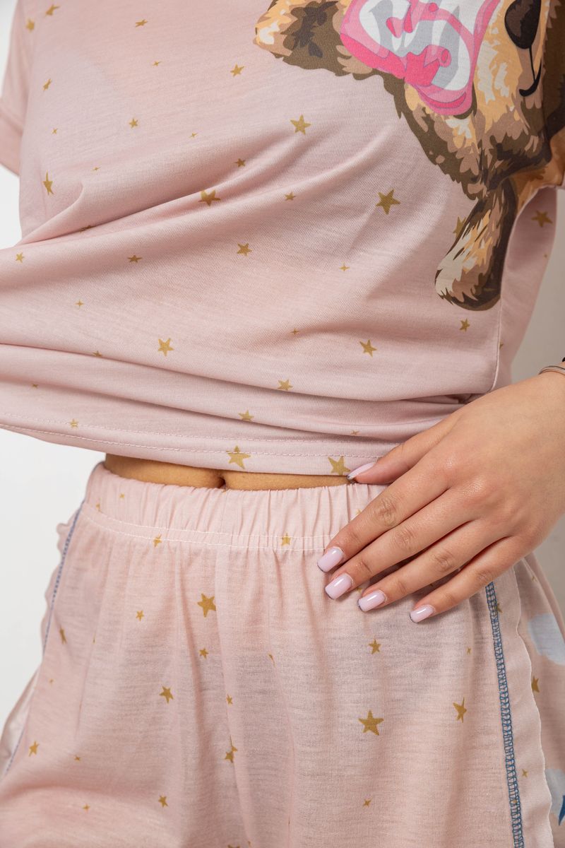 Піжама жіноча з принтом, колір бежевий, 243R004-P20 - Зображення 5