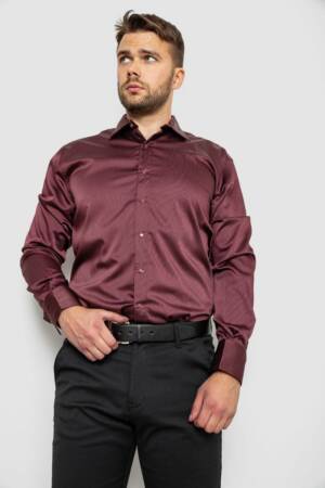 Сорочка чоловіча, колір бордовий, 214R3061