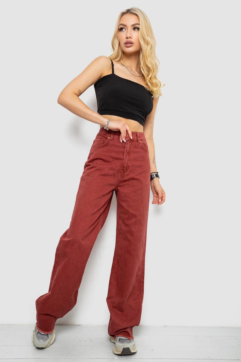 Джинси жіночі, колір бордовий, 182R2452