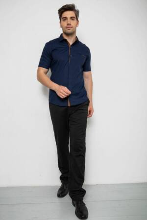 Сорочка чоловіча однотонна, колір синій, 214R7118