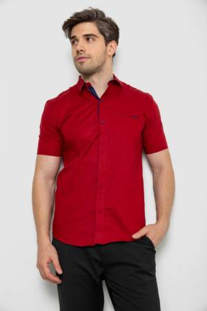 Сорочка чоловіча однотонна, колір бордовий, 214R7118