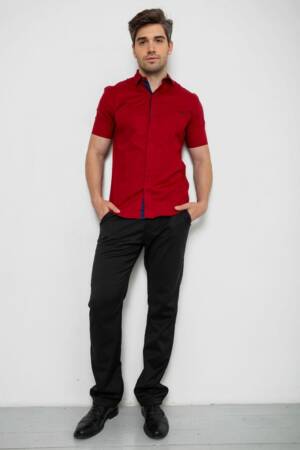 Сорочка чоловіча однотонна, колір бордовий, 214R7118