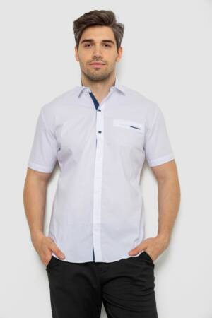 Сорочка чоловіча однотонна, колір білий, 214R7118