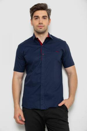 Сорочка чоловіча однотонна, колір темно-синій, 214R7118