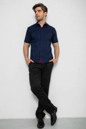 Сорочка чоловіча однотонна, колір темно-синій, 214R7118